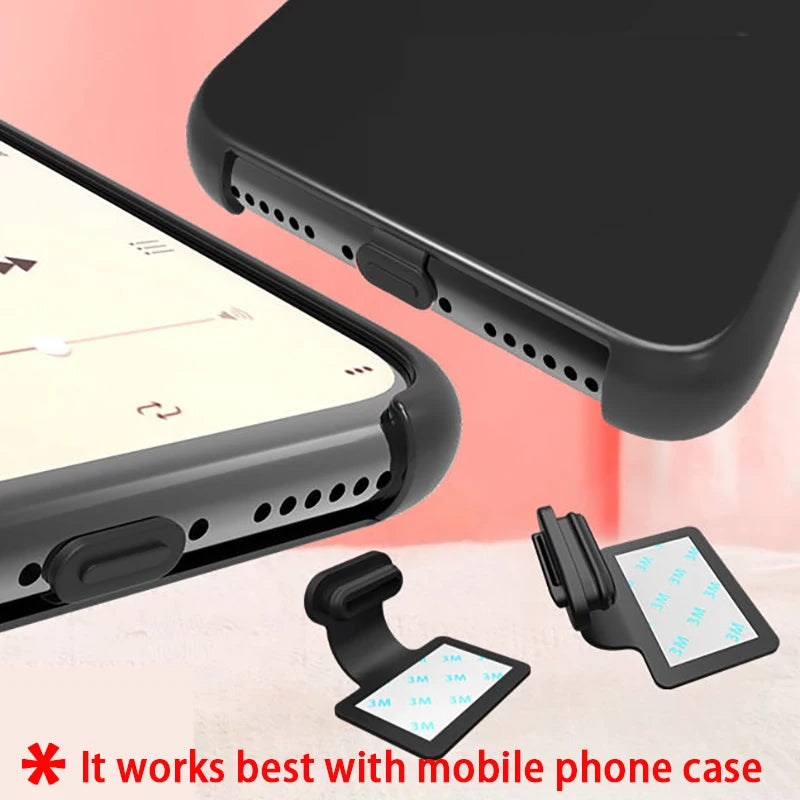 Phone Charging Port Dustproof Plug Reusable Waterproof & Anti-Lost Dustproof Cover for Type C Micro IOS Iphone Samsung Universal