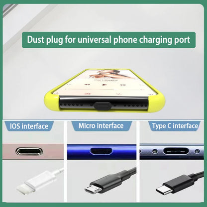 Phone Charging Port Dustproof Plug Reusable Waterproof & Anti-Lost Dustproof Cover for Type C Micro IOS Iphone Samsung Universal